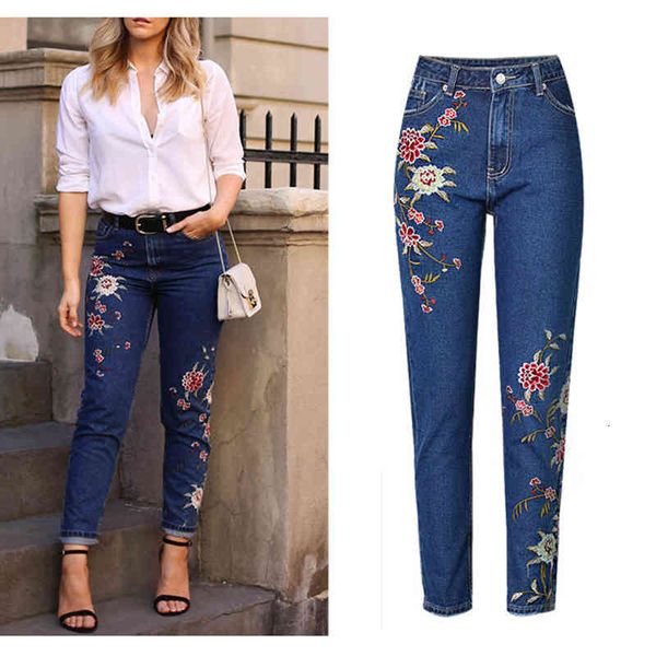jeans fashion women's clothing straight denim 3d floral embroidery pants high waist ladies loose jeans trousers, Blue
jeans fashion women's clothing straight denim 3d floral embroidery pants high waist ladies loose jeans trousers, Blue
