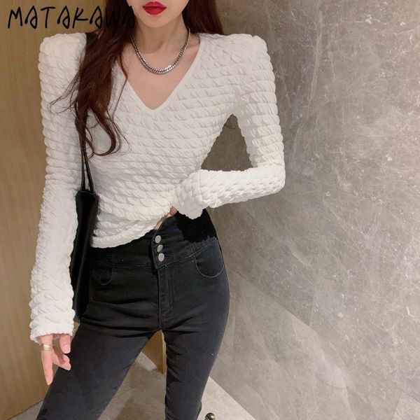 matakawa bottom spring french woman tshirts fashion v-neck t-shirt women long-sleeved slim-fit inner 210513, White
matakawa bottom spring french woman tshirts fashion v-neck t-shirt women long-sleeved slim-fit inner 210513, White