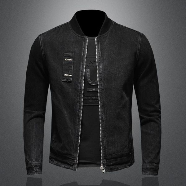 men's jackets 2021 spring fall solid color zipper slim retro long sleeve denim jacket, Black;brown
men's jackets 2021 spring fall solid color zipper slim retro long sleeve denim jacket, Black;brown