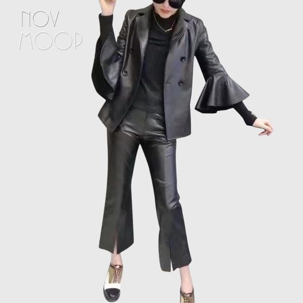 women's leather & faux korean fashion chic style women spring autumn black jacket trumpet sleeve sheepskin genuine coat casaco feminino
women's leather & faux korean fashion chic style women spring autumn black jacket trumpet sleeve sheepskin genuine coat casaco feminino