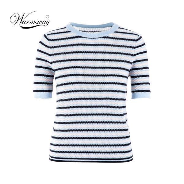 luxury designer brand knitted t-shirt for women summer o-neck short sleeve blue striped casual b-173 210522, White
luxury designer brand knitted t-shirt for women summer o-neck short sleeve blue striped casual b-173 210522, White