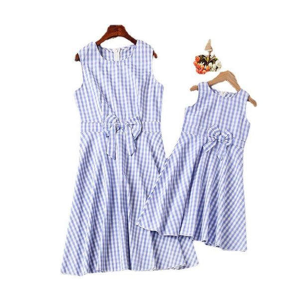 family matching outfits summer women girls clothes plaid printed sleeveless mother daughter dresses bow look beachwear, Blue
family matching outfits summer women girls clothes plaid printed sleeveless mother daughter dresses bow look beachwear, Blue