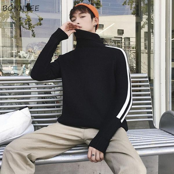 men's sweaters turtleneck pullovers men designed patchwork fashion thicker warm teens all-match winter korean style simple ins retro, White;black
men's sweaters turtleneck pullovers men designed patchwork fashion thicker warm teens all-match winter korean style simple ins retro, White;black