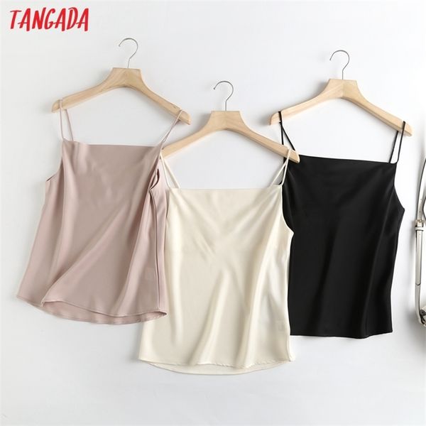 tangada women elegant satin camis crop sleeveless backless short blouses shirts female casual solid 6d53 210705, White
tangada women elegant satin camis crop sleeveless backless short blouses shirts female casual solid 6d53 210705, White