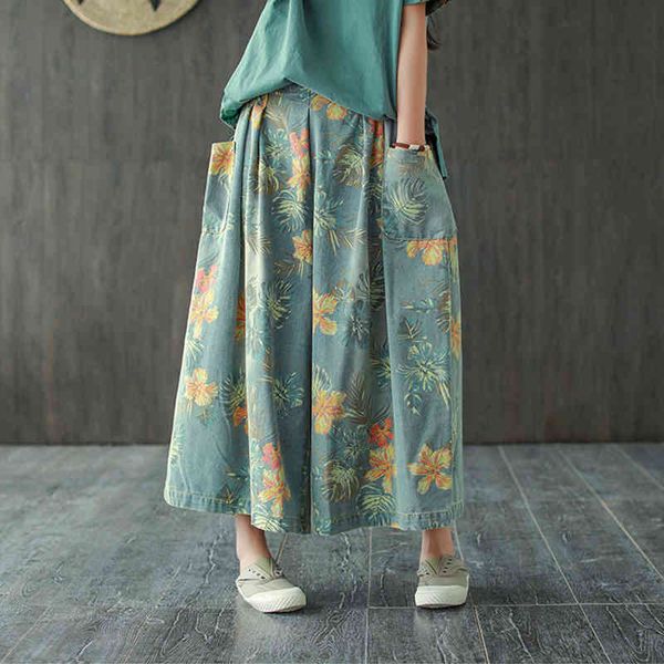women's jeans johnature vintage floral print ankle-length pants wide leg spring loose leisure pockets 200930 lzd1, Blue
women's jeans johnature vintage floral print ankle-length pants wide leg spring loose leisure pockets 200930 lzd1, Blue