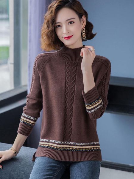 women's sweaters tigena mock neck slim pullover sweater women 2021 fall winter vintage all-match inside knitted female brown jumper, White;black
women's sweaters tigena mock neck slim pullover sweater women 2021 fall winter vintage all-match inside knitted female brown jumper, White;black