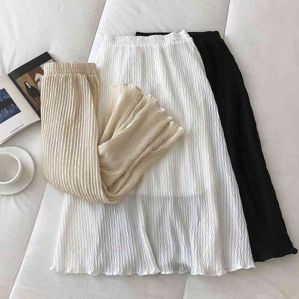 women's pants & capris fashion pleated long skirt female summer korean retro elegant skrit for womens high waist a-line mid-length, Black;white
women's pants & capris fashion pleated long skirt female summer korean retro elegant skrit for womens high waist a-line mid-length, Black;white