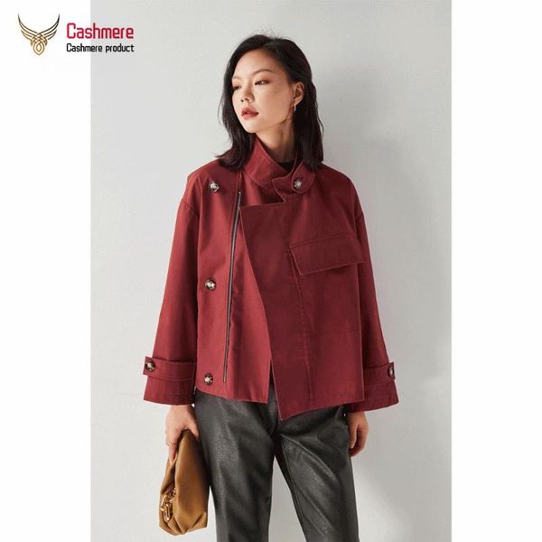 women's trench coats windbreaker stand collar retro loose cotton autumn style khaki short casual french pocket jacket, Tan;black
women's trench coats windbreaker stand collar retro loose cotton autumn style khaki short casual french pocket jacket, Tan;black