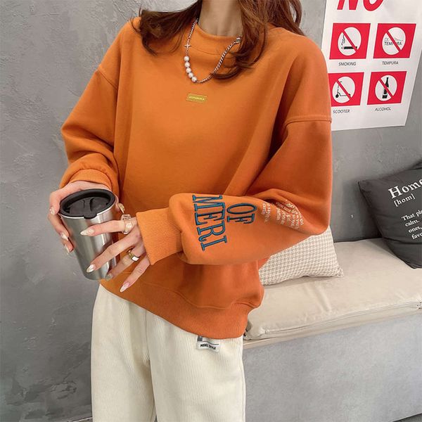 spring 1153 korean style women's sweater letter embroidery simple round neck loose blouse, Black
spring 1153 korean style women's sweater letter embroidery simple round neck loose blouse, Black
