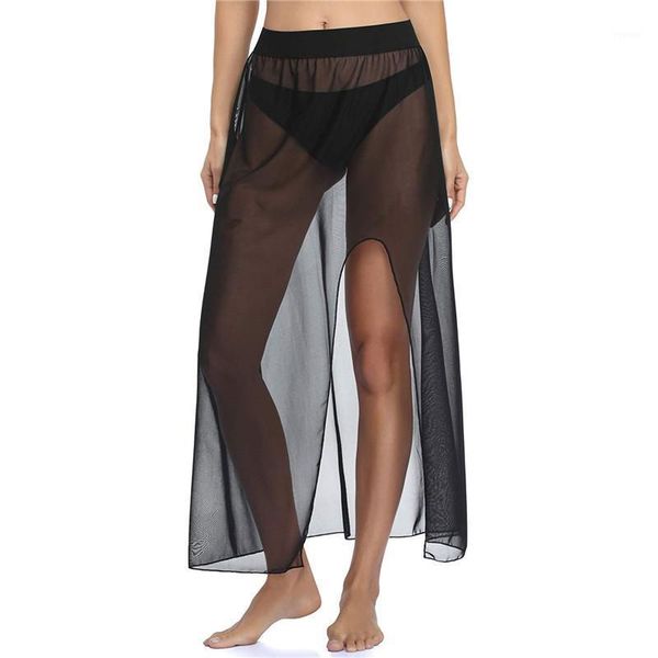 women sheer bikini cover-ups see through high waist beach skirt swimwear solid color mesh dresses women's, White;black
women sheer bikini cover-ups see through high waist beach skirt swimwear solid color mesh dresses women's, White;black