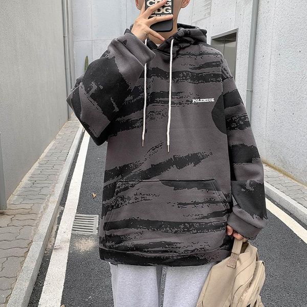 men's hoodies & sweatshirts fashion tie-dye plus velvet hoodie autumn and winter korean brand ins harajuku style striped loose bf hoode, Black
men's hoodies & sweatshirts fashion tie-dye plus velvet hoodie autumn and winter korean brand ins harajuku style striped loose bf hoode, Black