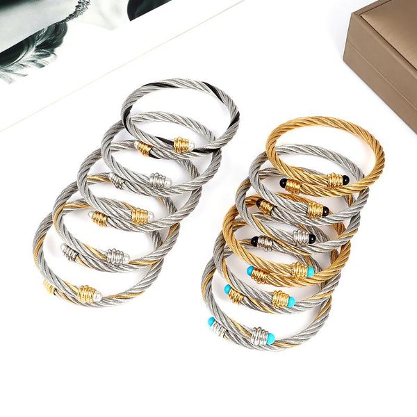 bangle colorful luxury stainless steel braided open men women charm cuff bracelets set trendy chain link sporty wrap bangles, Black
bangle colorful luxury stainless steel braided open men women charm cuff bracelets set trendy chain link sporty wrap bangles, Black
