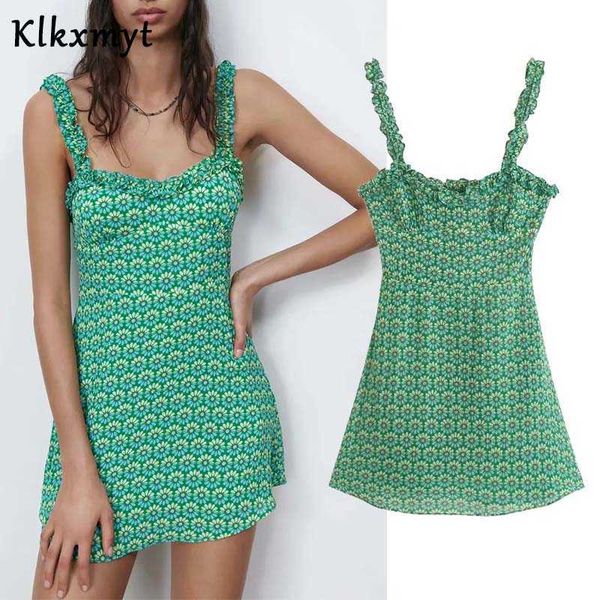 klkxmyt za summer dress women fashion green floral printed ruffled backless mini dresses woman casual beach vestidos 210527, Black;gray
klkxmyt za summer dress women fashion green floral printed ruffled backless mini dresses woman casual beach vestidos 210527, Black;gray