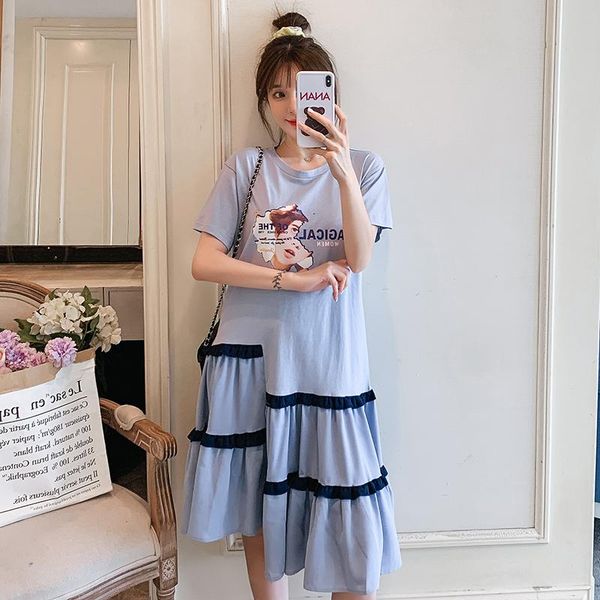 maternity dresses 98856# dress summer short sleeves loose fashion plus size midi a line pregnant women, White
maternity dresses 98856# dress summer short sleeves loose fashion plus size midi a line pregnant women, White
