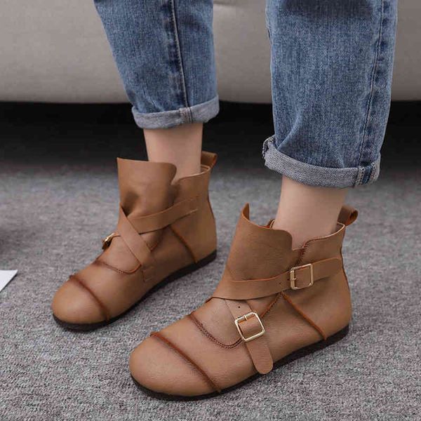 boots lyxlyh pu leather ankle for women autumn winter vintage buckle flat cowboy shoes woman casual soft sole short botas mujer qbux, Black
boots lyxlyh pu leather ankle for women autumn winter vintage buckle flat cowboy shoes woman casual soft sole short botas mujer qbux, Black