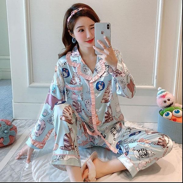 summer autumn silk satin womens sleepwears comic print pajama sets long sleeve sleepwear suit pyjamas homewear mujer clothes, Black;red
summer autumn silk satin womens sleepwears comic print pajama sets long sleeve sleepwear suit pyjamas homewear mujer clothes, Black;red