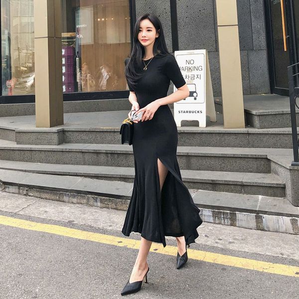 short female sleeves long neck fine fitting cotton stretch dress middle of calf split trumpet drooling/mermaid dressed in solid sheath, Black;gray
short female sleeves long neck fine fitting cotton stretch dress middle of calf split trumpet drooling/mermaid dressed in solid sheath, Black;gray