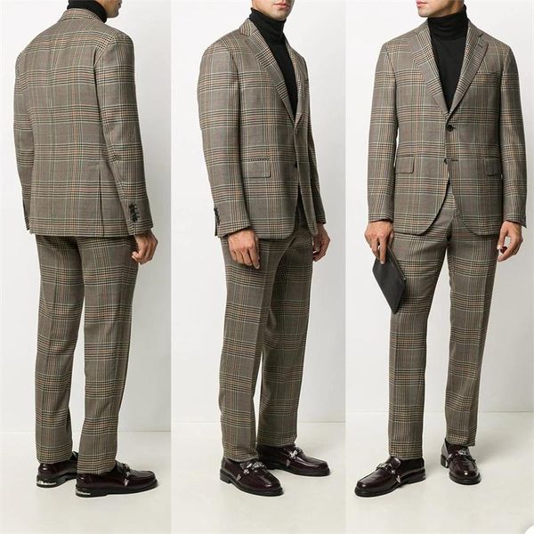 two pieces beige men suits modern british plaid custom made handsome spring fit slim formal business coat+pant men's & blazers, White;black
two pieces beige men suits modern british plaid custom made handsome spring fit slim formal business coat+pant men's & blazers, White;black