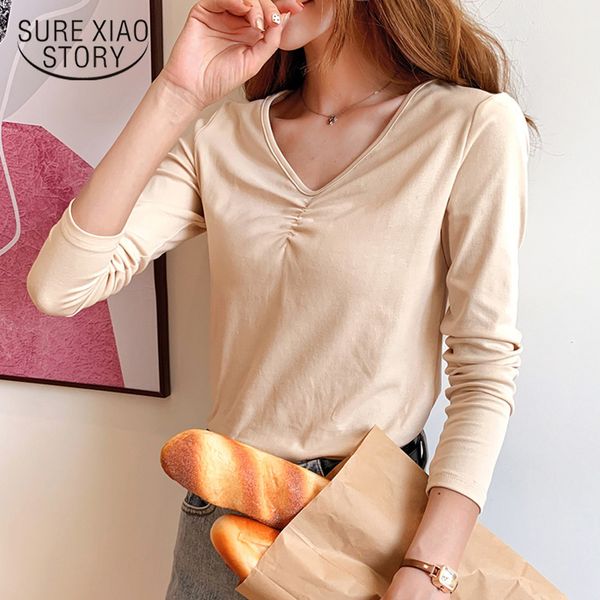 autumn v-collar t-shirt women long-sleeved bottom shirts solid t-shirts fashion female cotton tshirt 6977 50 210417, White
autumn v-collar t-shirt women long-sleeved bottom shirts solid t-shirts fashion female cotton tshirt 6977 50 210417, White