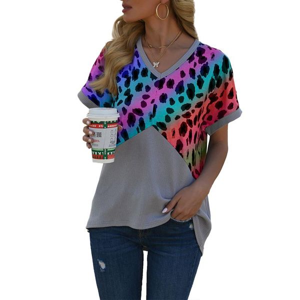 women's t-shirt imcute women v neck t-shirts, casual leopard print color block short sleeve hollow out back tee cotton, White
women's t-shirt imcute women v neck t-shirts, casual leopard print color block short sleeve hollow out back tee cotton, White