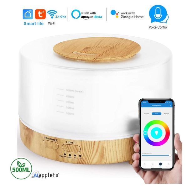 fragrance lamps 7 led light colors wifi smart essential oil diffuser echo alexa control, 500ml fragrant vaporizer humidifier
fragrance lamps 7 led light colors wifi smart essential oil diffuser echo alexa control, 500ml fragrant vaporizer humidifier