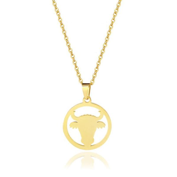 stainless steel small taurus zodiac constellation animal cow bull cattle head face in circle round pendant gold chain necklaces, Silver
stainless steel small taurus zodiac constellation animal cow bull cattle head face in circle round pendant gold chain necklaces, Silver