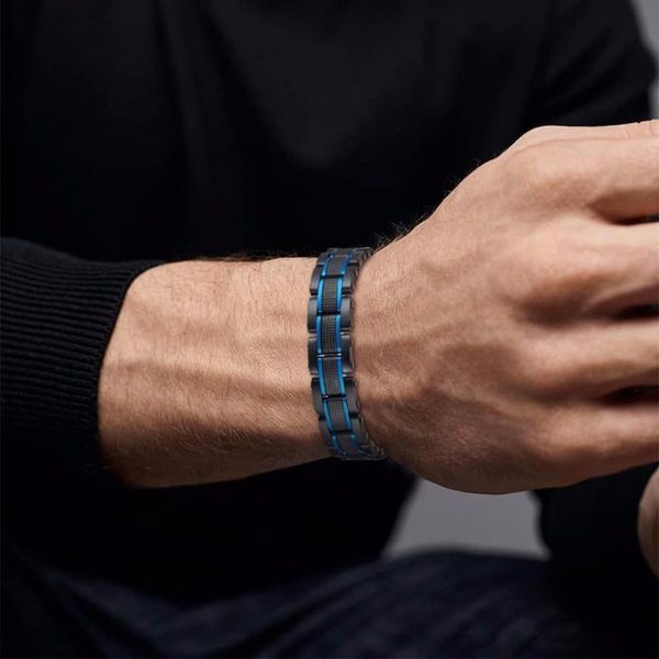 link, chain luxury gents bracelet for men blue & black links stainless steel adjustable meal jewelry gift his
link, chain luxury gents bracelet for men blue & black links stainless steel adjustable meal jewelry gift his