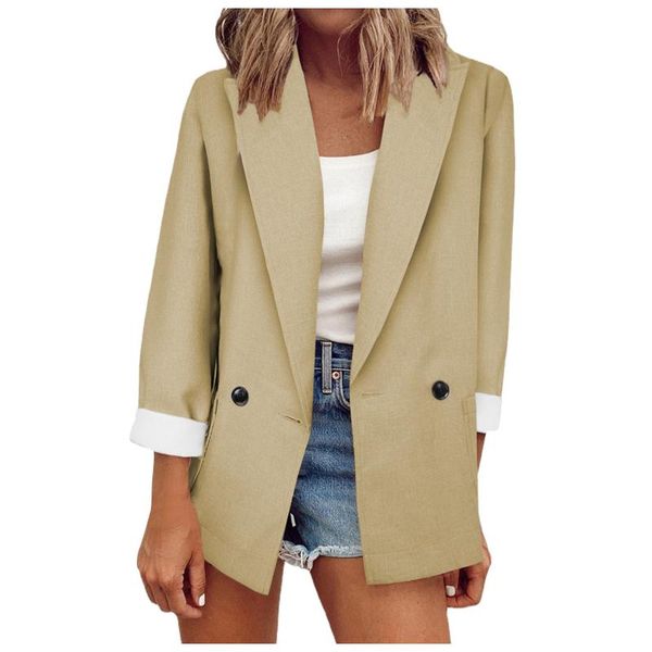 women's suits & blazers chic button office suit coat ladies elegant casual lapel open front cardigan long sleeve work jacket, White;black
women's suits & blazers chic button office suit coat ladies elegant casual lapel open front cardigan long sleeve work jacket, White;black