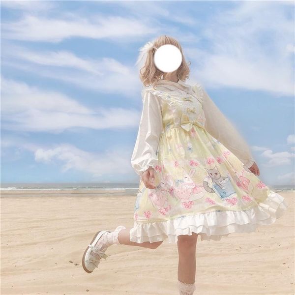 women lolita dress girl kawaii sweet retro style puff long sleeve midi japanese casual dresses, Black;gray
women lolita dress girl kawaii sweet retro style puff long sleeve midi japanese casual dresses, Black;gray