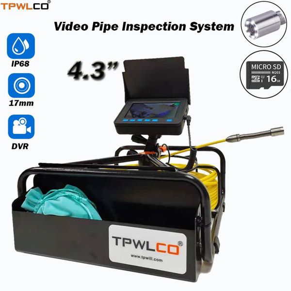 10-50m cable 17mm 4.3inch screen pipe endoscope inspection camera system 16gb sd card dvr function with video ip cameras
10-50m cable 17mm 4.3inch screen pipe endoscope inspection camera system 16gb sd card dvr function with video ip cameras