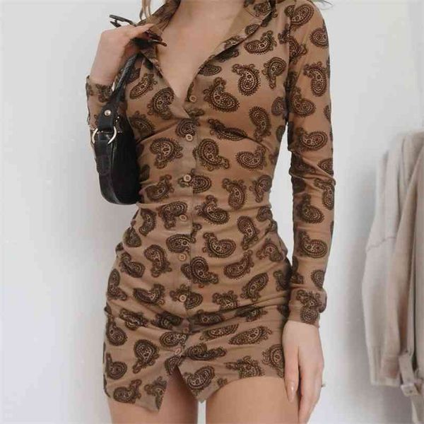 brown print single-breast mini dress women spring summer long sleeve vintage female turn-down collar slim casual y2k dresses 210510, Black;gray
brown print single-breast mini dress women spring summer long sleeve vintage female turn-down collar slim casual y2k dresses 210510, Black;gray