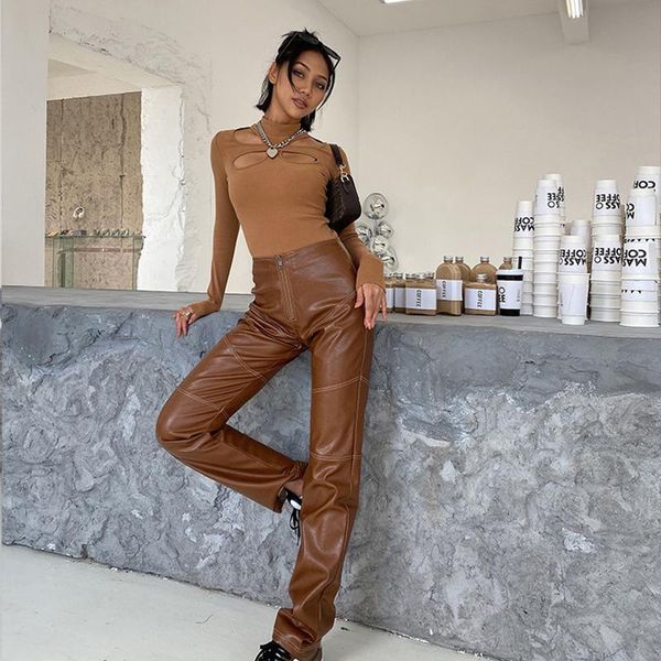women's pants & capris brown leather woman fashion streetwear black trousers pu moto biker wide leg pantalon pour femme high waist pant, Black;white
women's pants & capris brown leather woman fashion streetwear black trousers pu moto biker wide leg pantalon pour femme high waist pant, Black;white