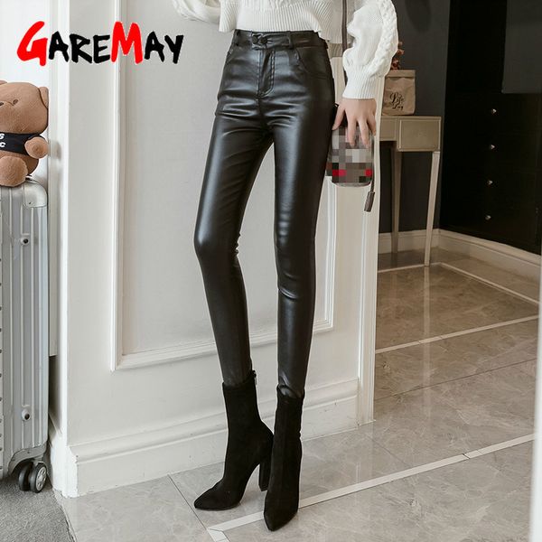 autumn and winter leather pants for women plus size pu skinny pencil high waist trousers thick stretch pantalons 210428, Black;white
autumn and winter leather pants for women plus size pu skinny pencil high waist trousers thick stretch pantalons 210428, Black;white