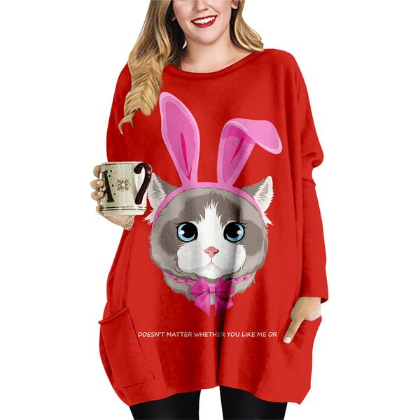 spring and autumn printed halo pattern long pocket t-shirt oversized female elements round neck dress, Black;gray
spring and autumn printed halo pattern long pocket t-shirt oversized female elements round neck dress, Black;gray