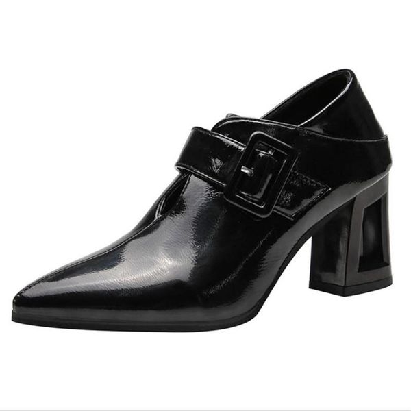 fashion buckle high heels shoes women autumn solid pointed toe pumps woman patent leather banquet female dress, Black
fashion buckle high heels shoes women autumn solid pointed toe pumps woman patent leather banquet female dress, Black