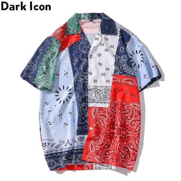bandana hawaiian shirt men women summer patchwork vintage men's shirt street shirts for men 210603, White;black
bandana hawaiian shirt men women summer patchwork vintage men's shirt street shirts for men 210603, White;black