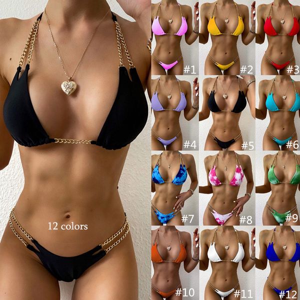 Chain Halter Tie-dye gradient Sexy Bikini Micro Women' Swimming Suit Triangle Swimwear Bathing Swimsuit Set For Women, #1
Chain Halter Tie-dye gradient Sexy Bikini Micro Women' Swimming Suit Triangle Swimwear Bathing Swimsuit Set For Women, #1