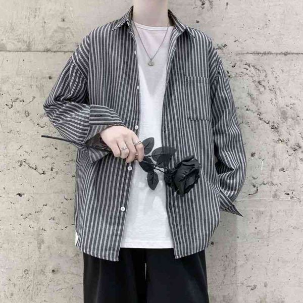men's casual shirts autumn cotton striped fashion dress men society wild loose long-sleeved mens -2xl v675, White;black
men's casual shirts autumn cotton striped fashion dress men society wild loose long-sleeved mens -2xl v675, White;black