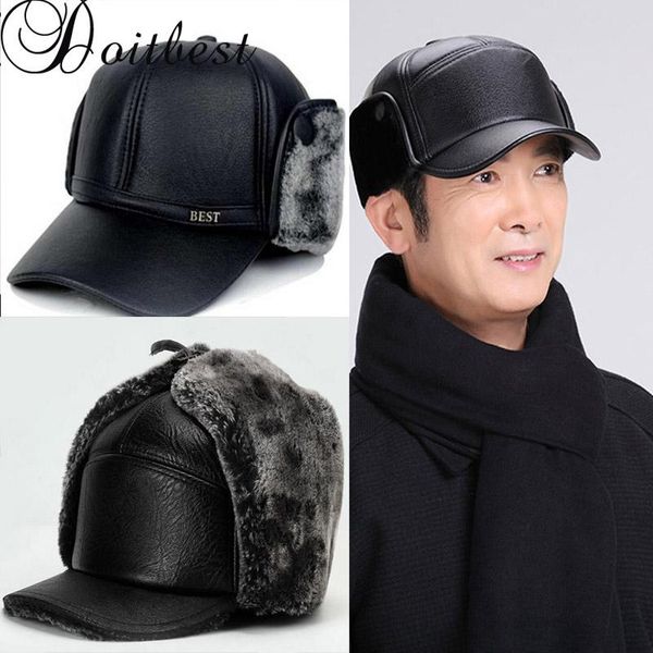 berets 2021 leather winter fur hats windproof thick warm inside dad's gift cap old men's ushanka hat male russian earflap, Blue;gray
berets 2021 leather winter fur hats windproof thick warm inside dad's gift cap old men's ushanka hat male russian earflap, Blue;gray