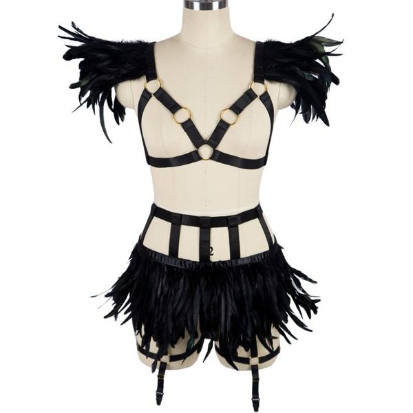 bras sets lingerie harness belt set hollow out garter belts strappy bondage waist festival rave bra suspender women's clothing, Red;black
bras sets lingerie harness belt set hollow out garter belts strappy bondage waist festival rave bra suspender women's clothing, Red;black