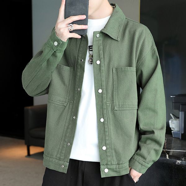 men's hole loose mens designer jackets spring autumn solid color denim lapel neck men casual relaxed coats, Black;brown
men's hole loose mens designer jackets spring autumn solid color denim lapel neck men casual relaxed coats, Black;brown