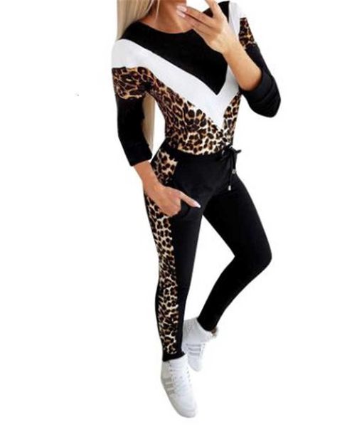 women's two piece pants sleeve sets womens fashion leopard panelled suits ncfj, White
women's two piece pants sleeve sets womens fashion leopard panelled suits ncfj, White