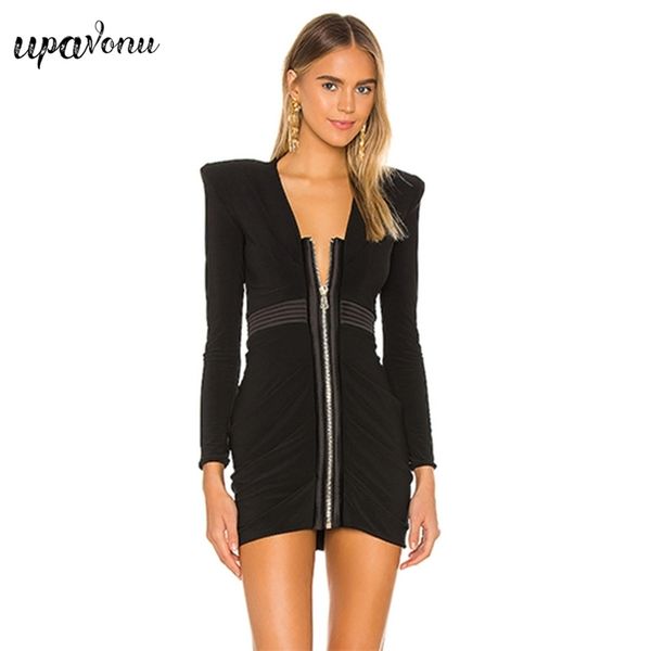 women's front zipper bandage dress v-neck long sleeve bodycon club night party mini vestidos 210524, Black;gray
women's front zipper bandage dress v-neck long sleeve bodycon club night party mini vestidos 210524, Black;gray