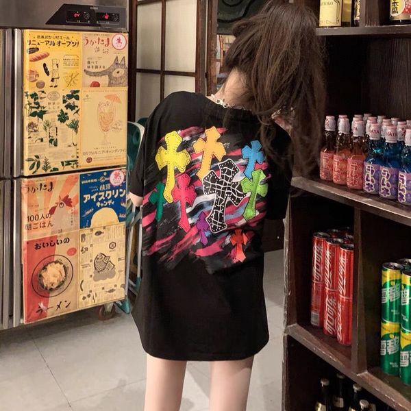 ch croker's new spring / summer 2021 lovers cross graffiti colorful printed t-shirt men's and women's top, White
ch croker's new spring / summer 2021 lovers cross graffiti colorful printed t-shirt men's and women's top, White