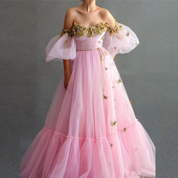 party dresses pink a-line cape sleeves evening off shoulder tulle floral appliques prom gown formal vestido de festa custom made, White;black
party dresses pink a-line cape sleeves evening off shoulder tulle floral appliques prom gown formal vestido de festa custom made, White;black