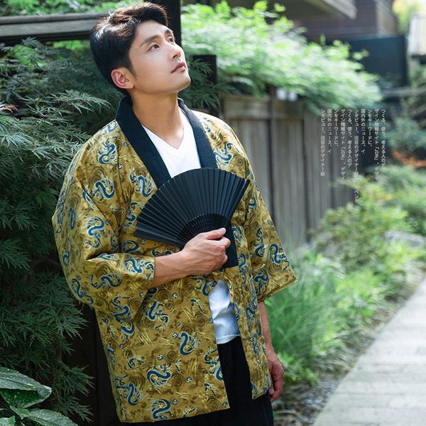 japanese harajuku style men retro warm kimono robes cardigan samurai haori cosplay costume jackets coat oriental clothing ethnic, Red 
japanese harajuku style men retro warm kimono robes cardigan samurai haori cosplay costume jackets coat oriental clothing ethnic, Red