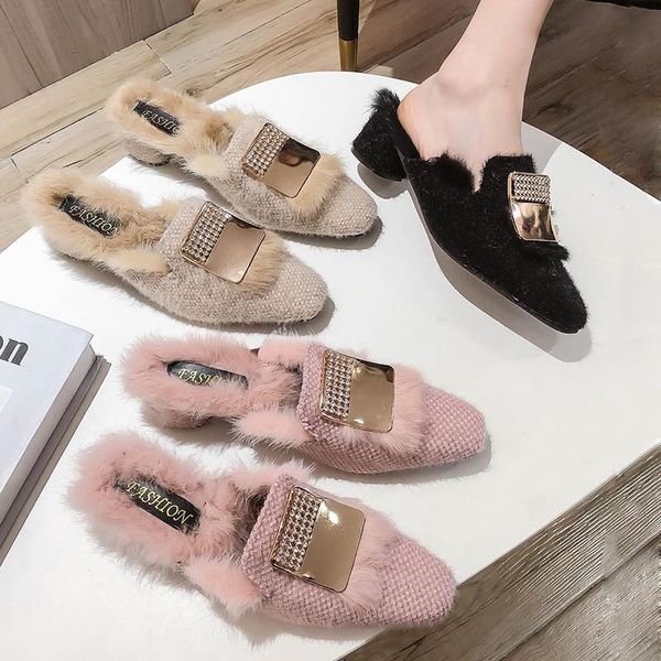 fur slides for women fluffy slippers outdoor winter fashion shoes woman mules high heel ladies luxury, Black
fur slides for women fluffy slippers outdoor winter fashion shoes woman mules high heel ladies luxury, Black