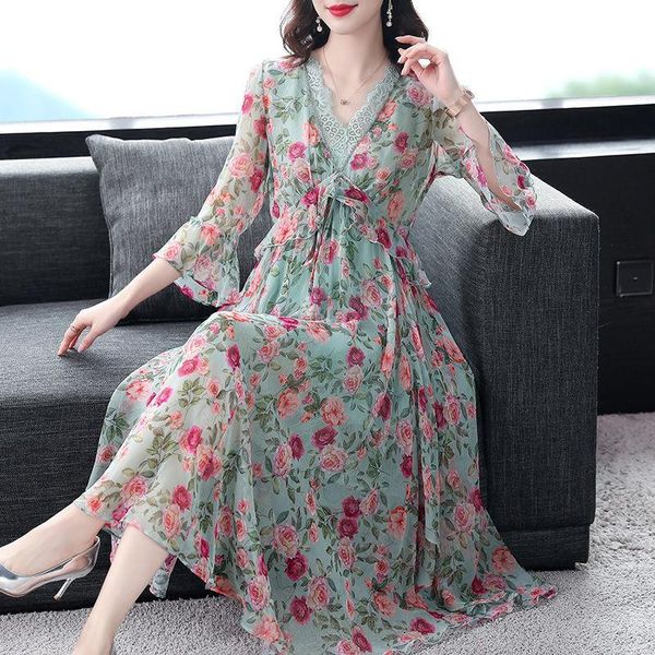 women elegant vintage floral print midi dresses ladies summer casual chiffon v-neck plus size vestidos l235, Black;gray
women elegant vintage floral print midi dresses ladies summer casual chiffon v-neck plus size vestidos l235, Black;gray