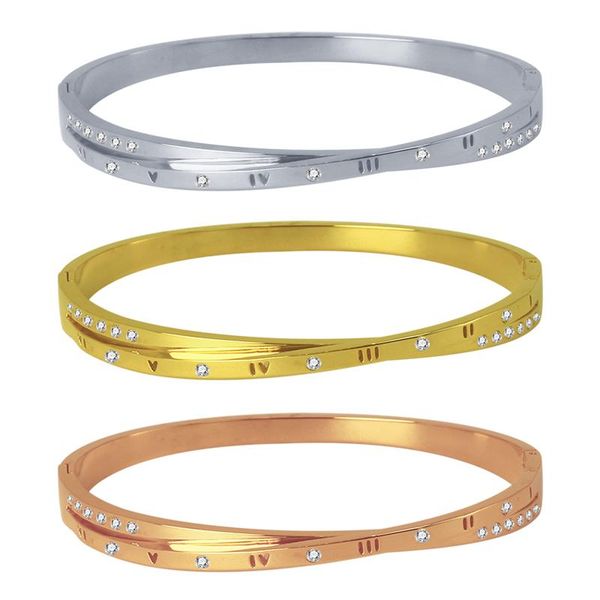 bangle roman numerals bracelet with diamonds stainless steel jewelry woman crystal stone luxury fashion punk wedding bangles, Black
bangle roman numerals bracelet with diamonds stainless steel jewelry woman crystal stone luxury fashion punk wedding bangles, Black