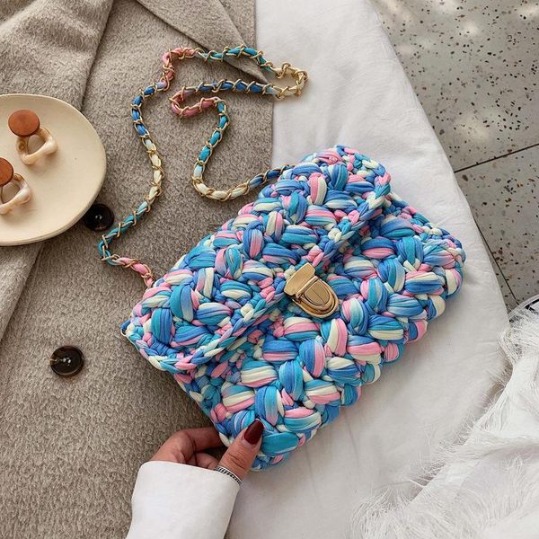 evening bags for women hand bag strip thread hook knitted women's diy fashion shoulder/crossbody clutch messenger chain
evening bags for women hand bag strip thread hook knitted women's diy fashion shoulder/crossbody clutch messenger chain